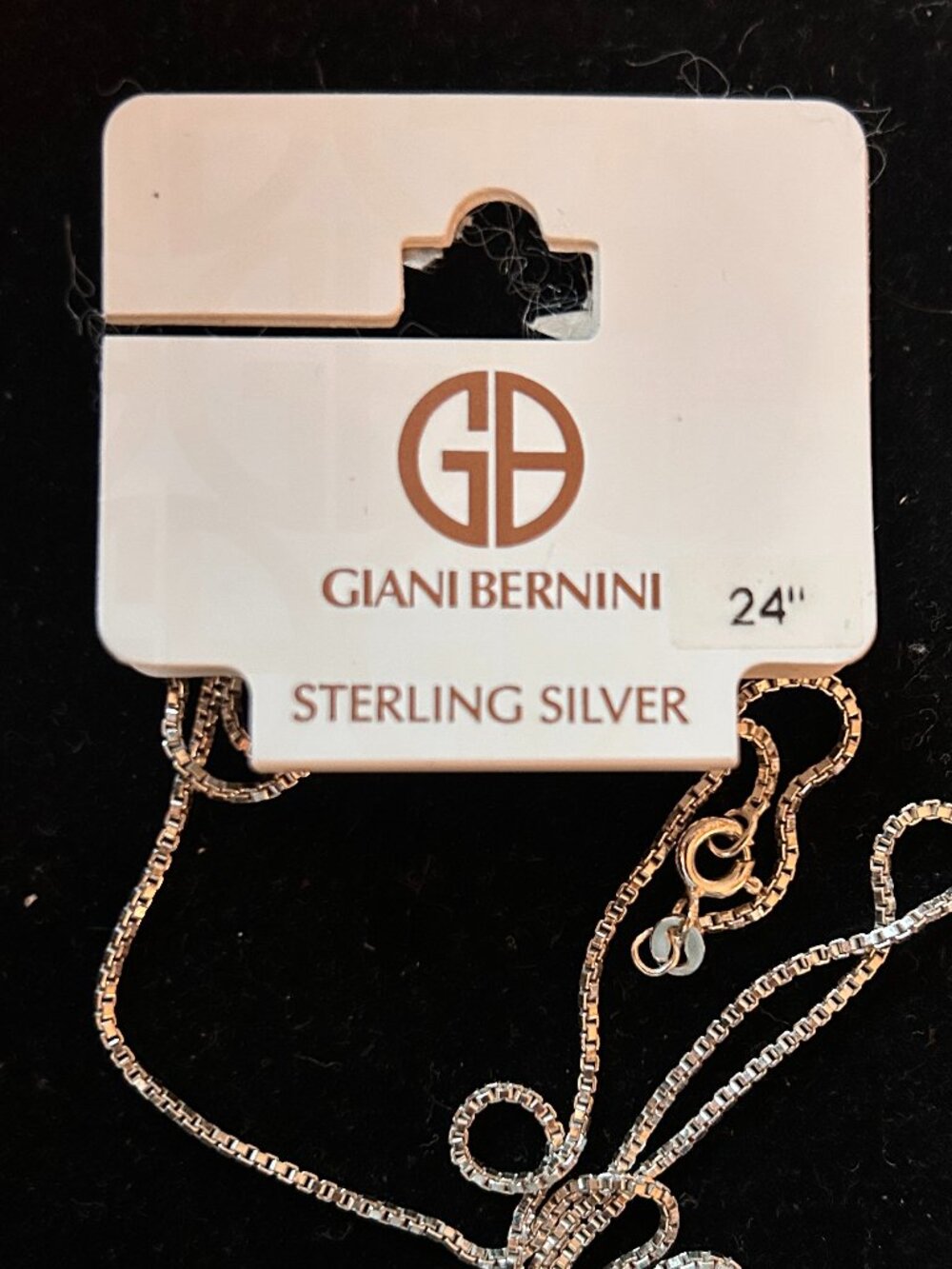 Gianni Bernini 24'' Sterling Silver Box link necklace - NWT